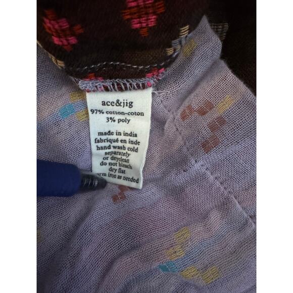 Ace & Jig Purple Ikat Woven Dress XS – Short Sleeve Midi, Handwoven Cotton - Picture 7 of 7